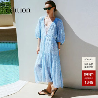 [Hot-Selling Replenishment Order] Edition Silk Cotton Floral Dress Women's Summer Vacation Style Long Dress Ebc2Drst49