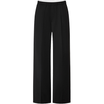 (88 new drop) edition2024 summer elastic waist loose edge black straight pants EBD2PAT033