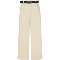 Edition Casual Pants Womens 2024 Spring New Slightly Wide Leg Turn-Hem Work Wear Straight Leg Suit Pants EBD1PAT022