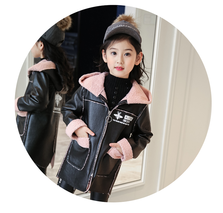 Mùa thu 10 bé gái 9 áo khoác mùa thu bé gái mặc 8 quần áo mùa đông cho trẻ em 7 quần áo bằng da cộng với nhung 6 lông một 12 tuổi 11 quần áo trẻ em nam