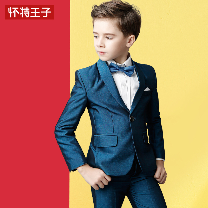 Boy suit suit three-piece handsome Korean catwalk show costume flower girl dress piano English style small suit