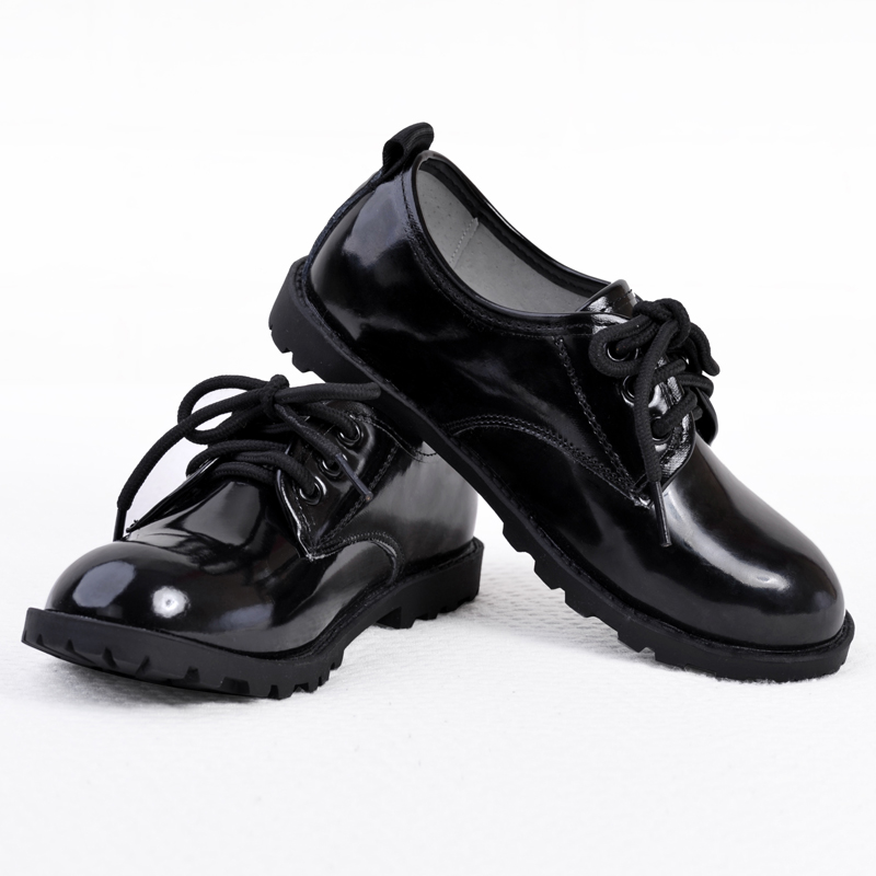 Boy Leather Shoes Children Walking Show Piano Show Leather Shoes Black Dresses Shoes Single Shoes Flowers Children Leather Shoes Two-story Bull Leather Shoes