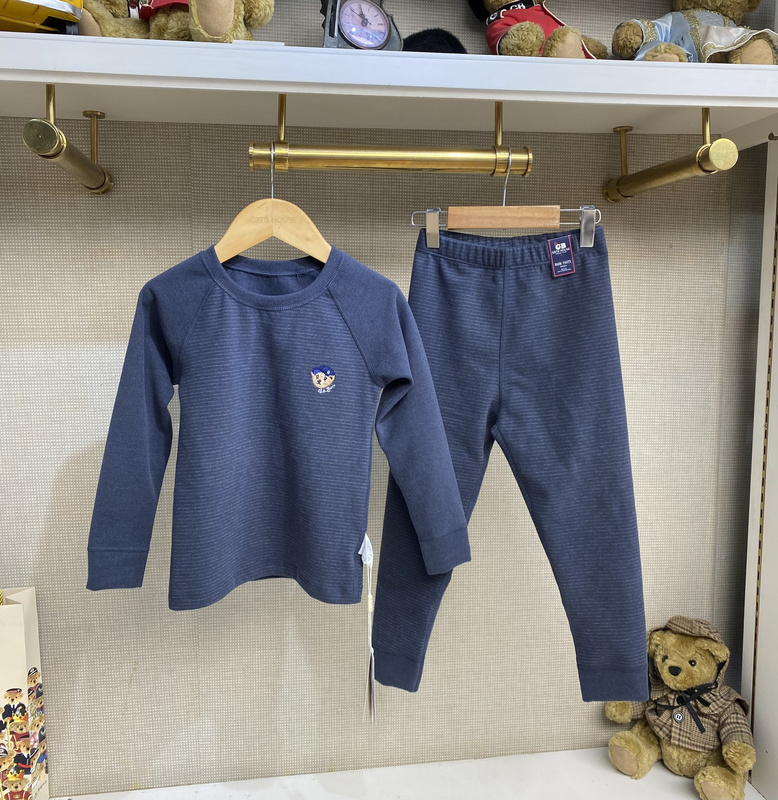 British Teddy Bear ● Boutique Children's Clothing Autumn/Winter Soft and Skin-Friendly Autumn Clothing Set with Mulberry Silk G6Wq06