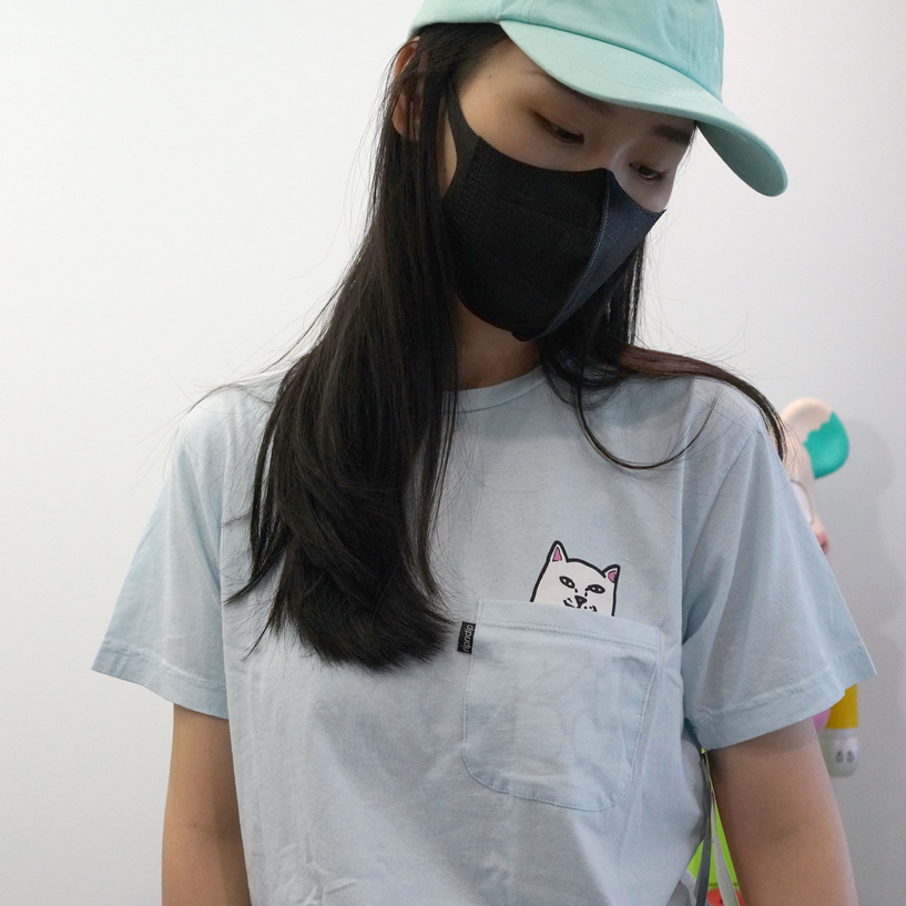 Authentic broken code welfare RIPNDIP middle finger bitch pocket TEE basic couple short-sleeved T-shirt