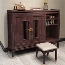 New Chinese solid wood shoe cabinet Red Oak light luxury home locker modern simple living room shoe cabinet storage porch Hall