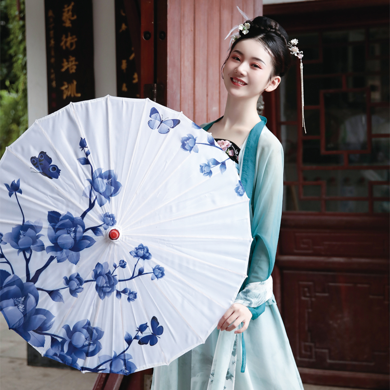 Silk Umbrella Dance Performance Umbrella Cheongsam Show Umbrella Classical Hanging Ceiling Decorative Umbrella Photograph Prolure Umbrella Printed Umbrella