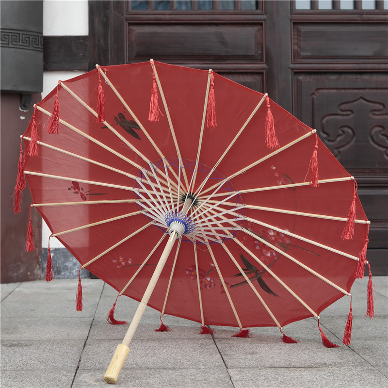Tassel umbrella Hanfu props ancient costume umbrella flower umbrella ancient style photo dance umbrella sword net three umbrella cos game umbrella