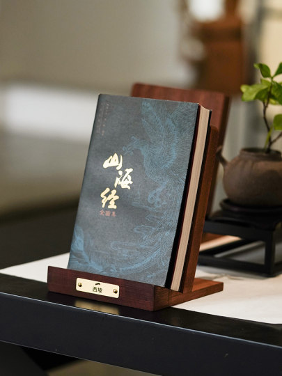 Wooden Book Display Stand, Retro Study Room Display Bookshelf, High-End Book Stand, Desktop Book Storage and Organization Bookend