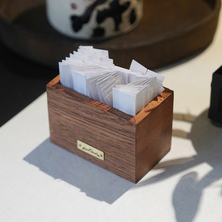 Solid Wood High-End Toothpick Holder with Logo Engraving, Wooden Restaurant Hotel Table Floss Holder, Toothpick and Cotton Swab Storage Box