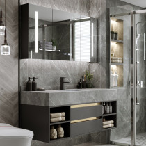 Light luxury rock board bathroom cabinet combination Modern simple hand wash basin small apartment bathroom sink set