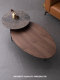 Nordic minimalist Italian style 3mm side table imported slate combination round table light luxury simple walnut color ins coffee table