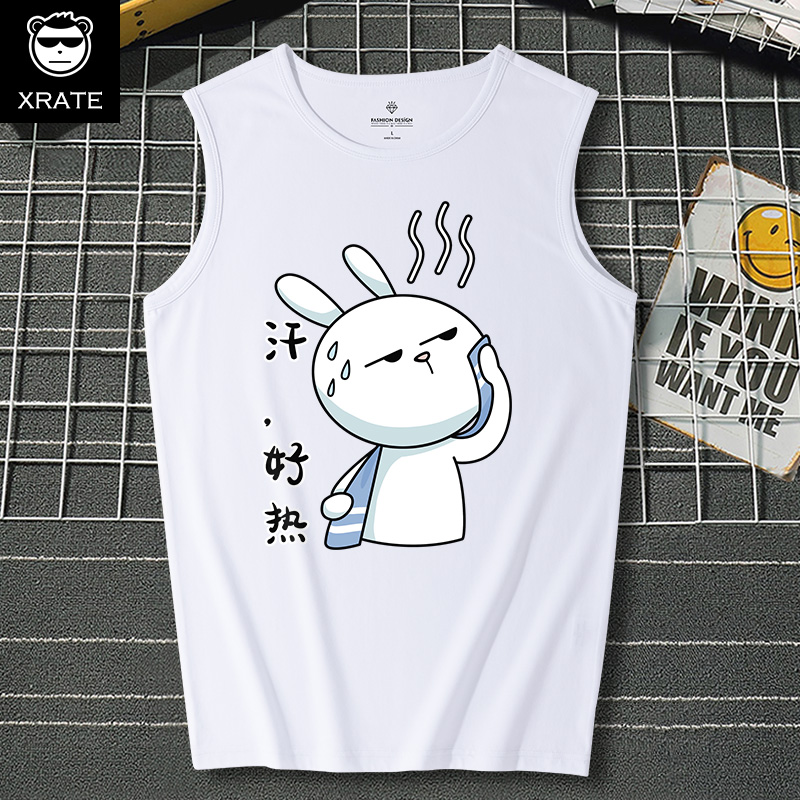 Tay nam t-shirt lỏng thủy triều thương hiệu in cổng gió vai mùa hè kỳ nghỉ bãi biển bãi biển nhanh khô thể thao bông vest