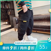 Left West childrens clothing Boys pants spring and autumn childrens overalls net red ins childrens pants large childrens spring 2021 new