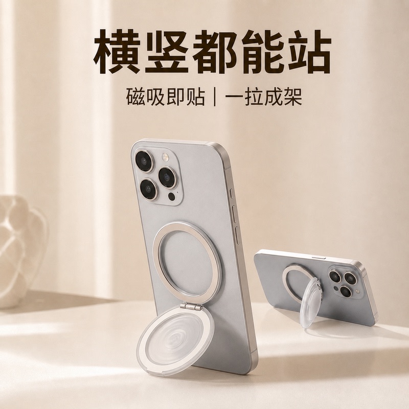 Magsafe Magnetic Airbag Phone Holder, Round, Foldable, Universal for Both Horizontal and Vertical Use, Can Be Pulled into a Stand, Portable, Suitable for Apple 17 Pro Max, Huawei, Xiaomi, 2-in-1 Pivot Case Holder with Ring Magsafe Magnetic Airbag Phone Holder, Round, Foldable, Universal for Both Horizontal and Vertical Use, Can Be Pulled into a Stand, Portable, Suitable for Apple 17 Pro Max, Huawei, Xiaomi, 2-in-1 Pivot Case Holder with Ring