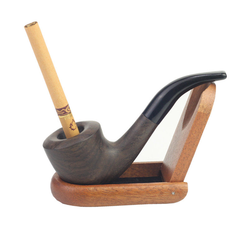 360ym trumpet muzzle pipe Ebony pipe tobacco dual-purpose play solid wood pipe