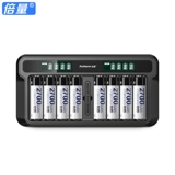 倍量 Батарея с зарядкой, умное зарядное устройство, вместительный и большой комплект, 9v, 2v