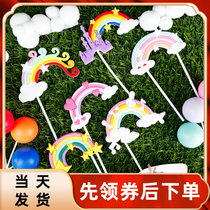Soft rubber castle heart music star rainbow cake decoration plug-in birthday party baking cake plug-in