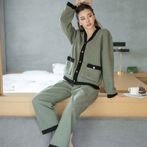 2020 new pajamas autumn and winter women ins coral velvet pajamas women cardigan pajamas winter home clothes flannel set