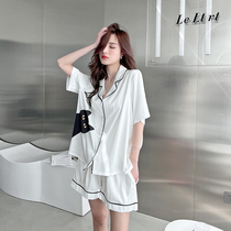 Pajamas Woman 2022 New Ice Silk Sleepwear Woman Sexy Cute Cartoon Tennis Red Superior Sleeping Clothing Home Clothes