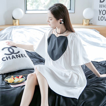 Nightdress Women summer 2021 new premium feel pajamas Ice Silk home clothes ins Wind pajamas Net red explosion 2021