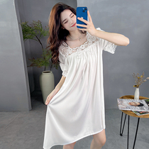 Sleeping Dress Woman 2022 New Summer Short Sleeves Senior Sensation Lace Sweetness Main Wind Sexy Pyjamas Pure Desire Wind