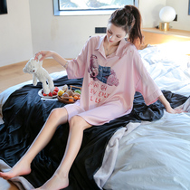 Nightdress Women summer 2021 new premium feel pajamas Ice Silk Home clothing light luxury pajamas Net red explosive 2021