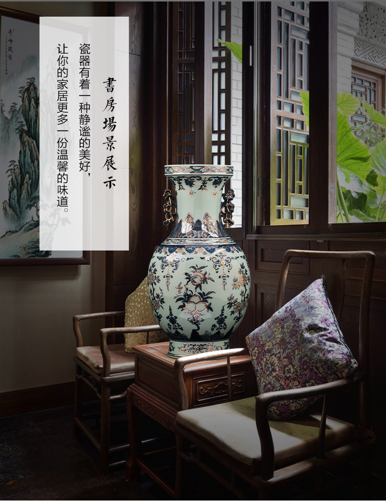 Jingdezhen ceramics hand - made the see colour blue and white porcelain vase imitation the qing qianlong Chinese key-2 luxury home decoration furnishing articles