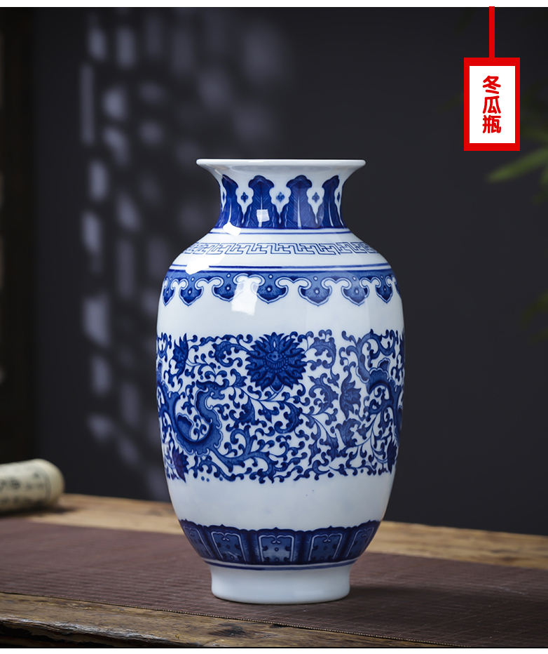 Jingdezhen ceramics antique Chinese blue and white porcelain vase household act the role ofing is tasted flower arranging rich ancient frame wine sitting room adornment