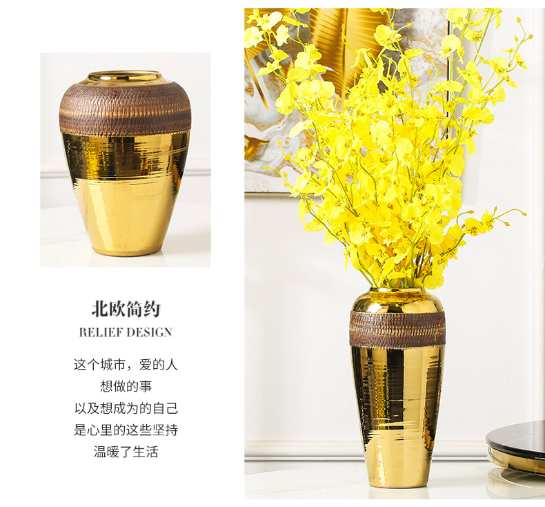 New Chinese style light key-2 luxury furnishing articles home decoration ceramic vase dried flowers flower arrangement table accessories TV ark, decoration sitting room