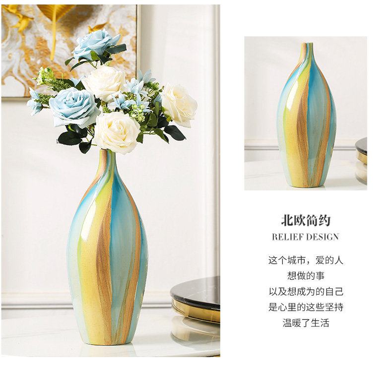 Ceramic vase furnishing articles household act the role ofing is tasted creative living room table flower arranging dried flower adornment TV ark, porch decoration