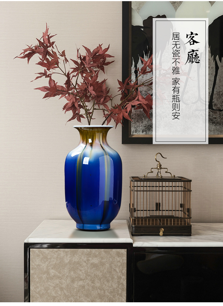 Jingdezhen ceramics vase furnishing articles blue pomegranate wine bottle decoration housing, flower arranging sitting room decoration