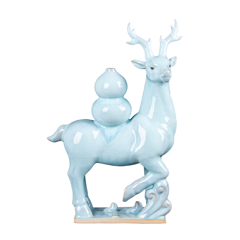 Jun porcelain fu deer borneol ceramic creative new Chinese style household contracted daily gifts furnishing articles sitting room adornment handicraft