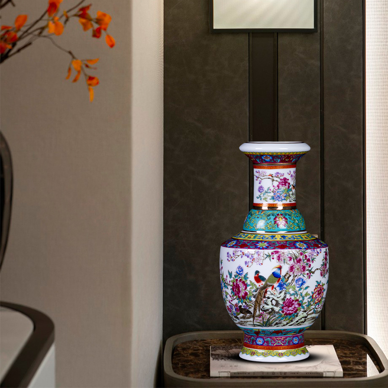 Archaize of jingdezhen ceramics colored enamel painting of flowers and floret bottle of home sitting room porch rich ancient frame adornment furnishing articles