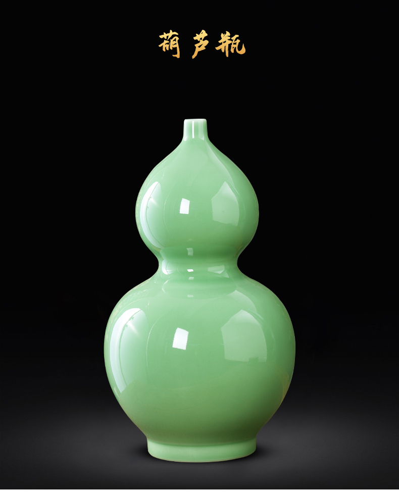 Jingdezhen ceramics celadon ears vase creative I and contracted sitting room TV ark adornment furnishing articles arranging flowers