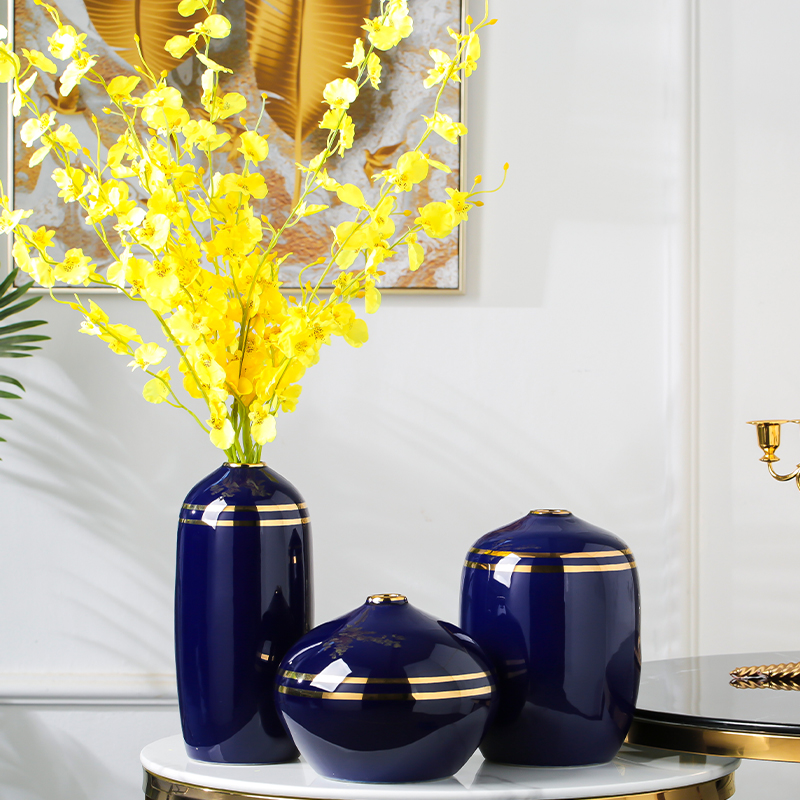 I and contracted ceramic vases, light blue flower arranging new Chinese style sitting room key-2 luxury craft decorations table home furnishing articles
