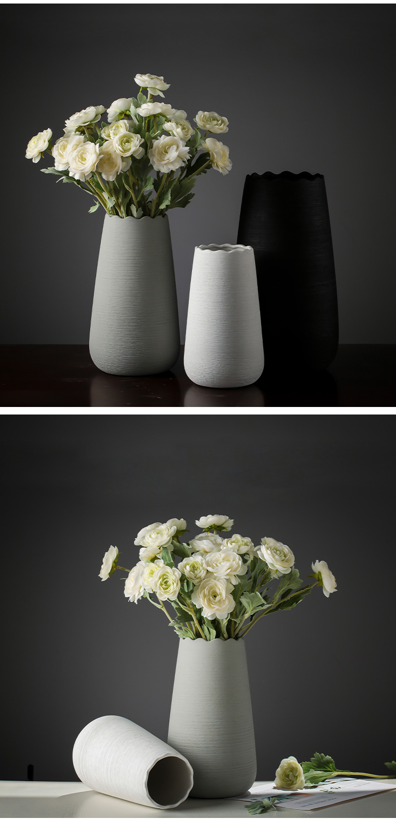 Nordic modern ceramic vase furnishing articles sitting room simulation flower arranging flowers, dried flowers to decorate the living room TV cabinet table accessories