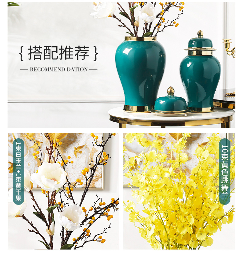 Modern new Chinese style light general key-2 luxury ceramic pot vase creative flower arrangement sitting room porch decoration TV ark, furnishing articles