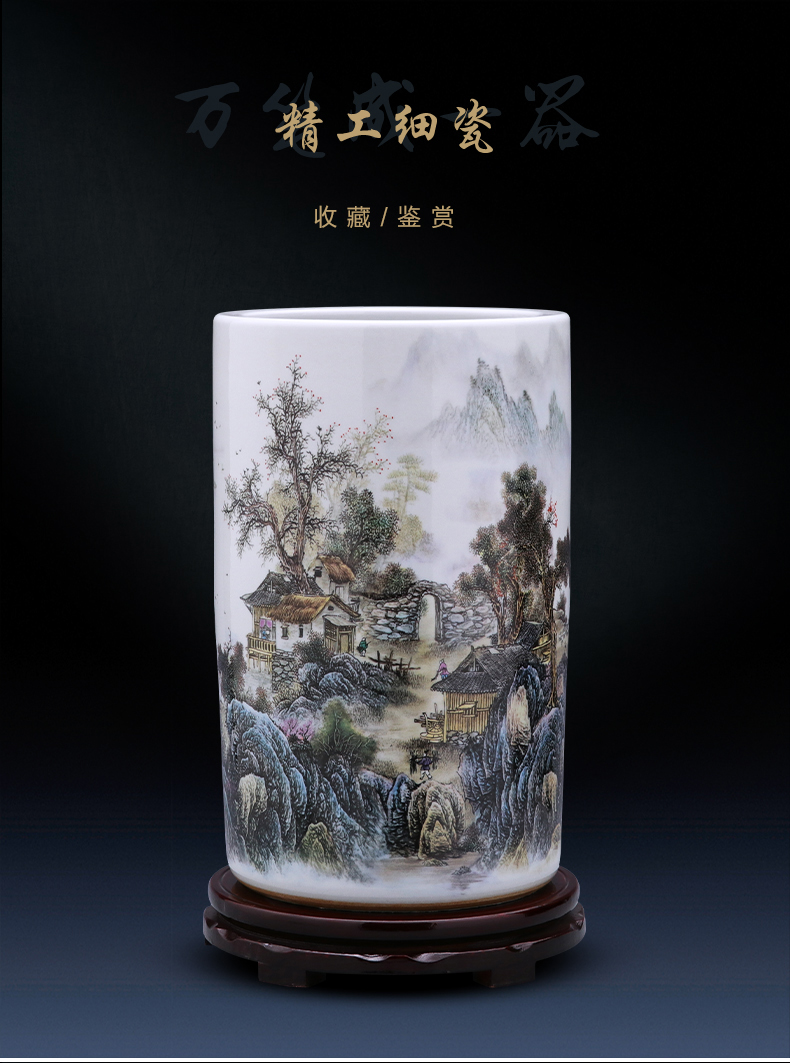 Jingdezhen ceramics quiver vase painting scroll calligraphy and painting receives landing a large sitting room home decoration furnishing articles