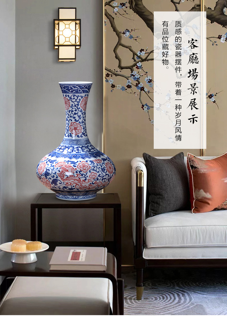 Jingdezhen porcelain ceramic hand - made archaize of blue and white porcelain vases, flower arranging new Chinese style household furnishing articles sitting room adornment