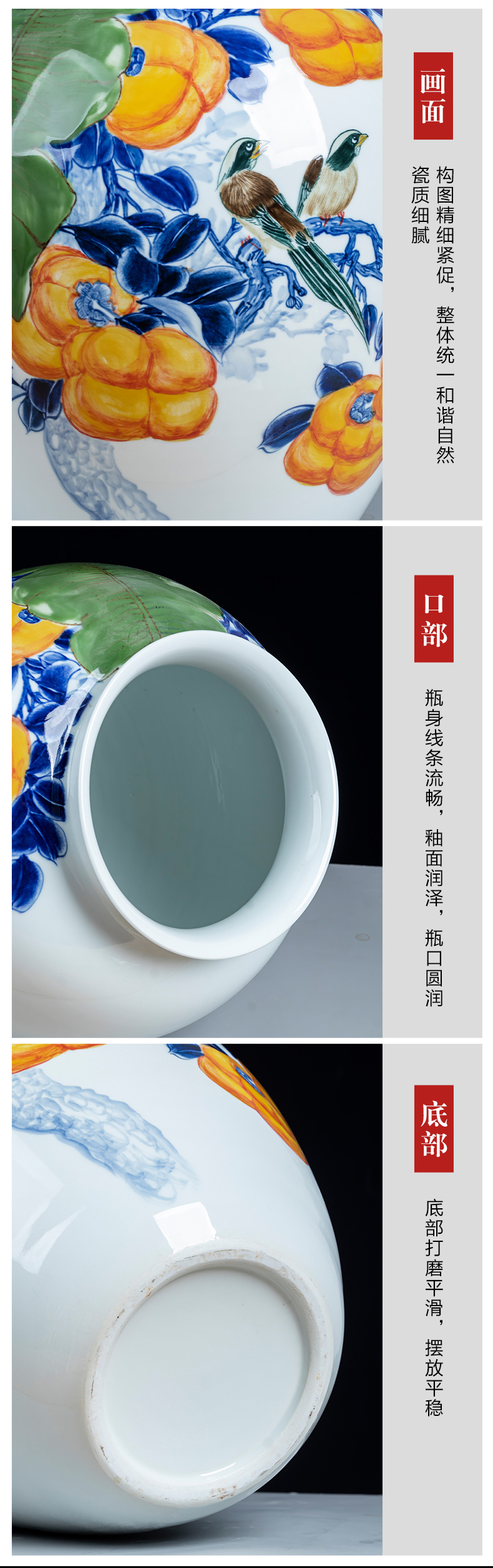 Jingdezhen ceramics hand - made gulp the best vase of new Chinese style home club sitting room adornment is placed