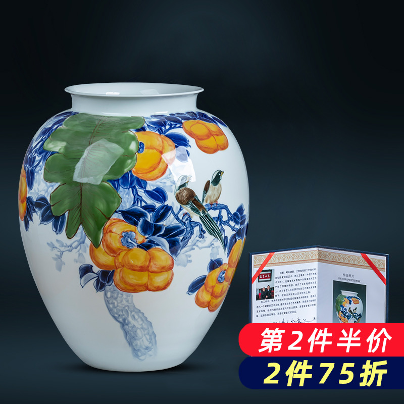 Jingdezhen ceramics hand - made gulp the best vase of new Chinese style home club sitting room adornment is placed