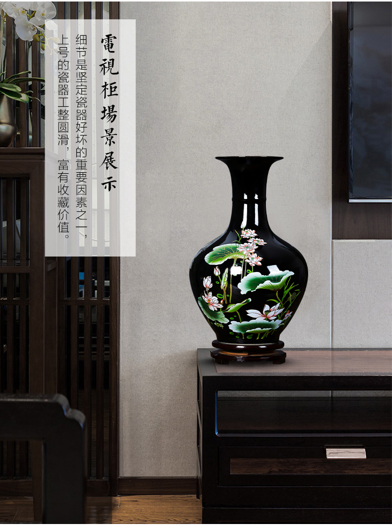 Jingdezhen ceramics vase furnishing articles flower arrangement of Chinese style household wine sitting room adornment rich ancient frame porch decoration