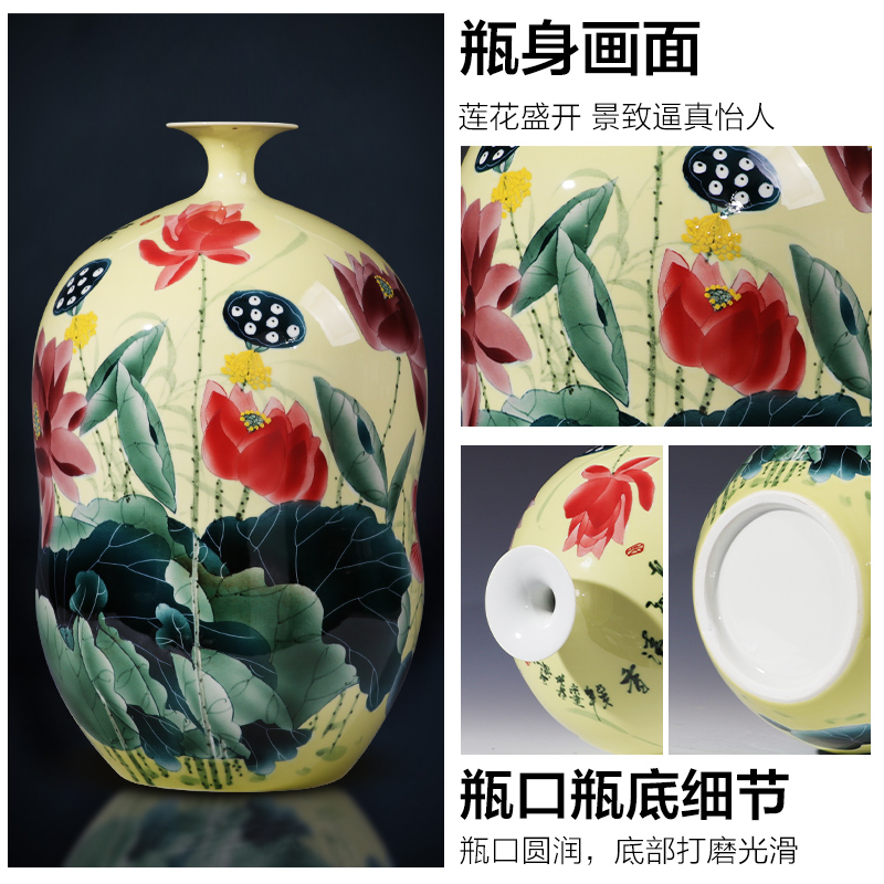 Jingdezhen ceramics powder enamel vase hand - made lotus gourd bottle of flower arranging furnishing articles sitting room of Chinese style household ornaments