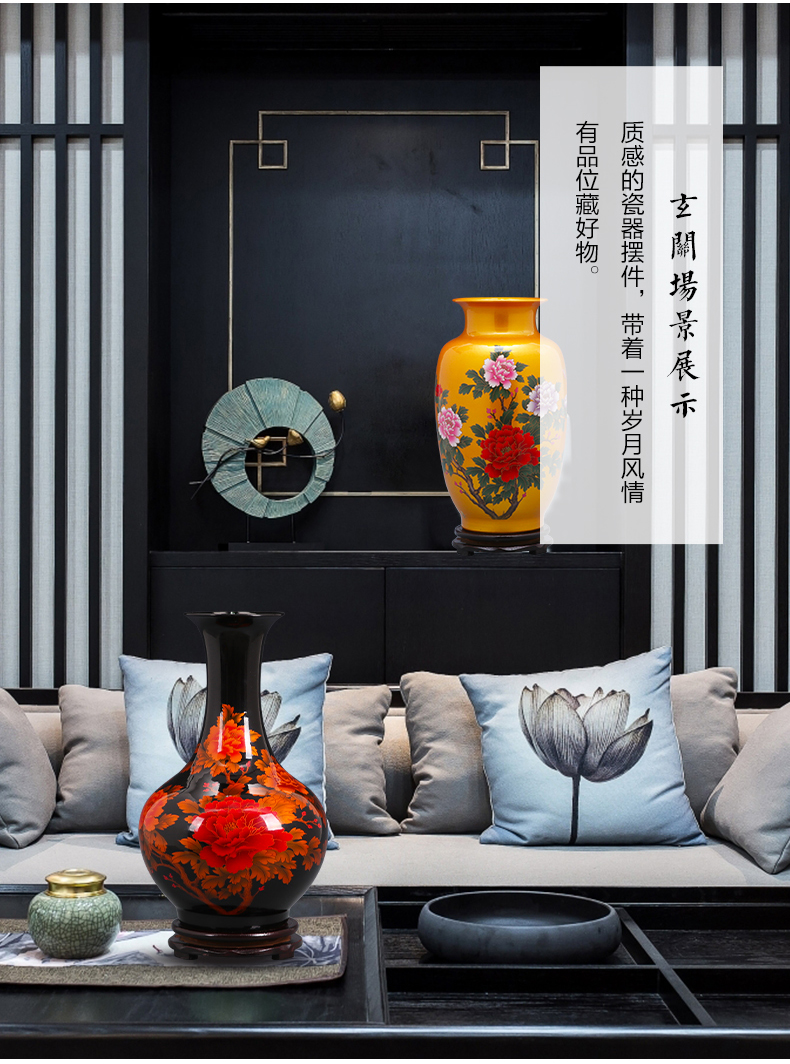 Jingdezhen porcelain ceramic glaze crystal vases, flower arranging furnishing articles furnishing articles of modern home living room TV ark, adornment