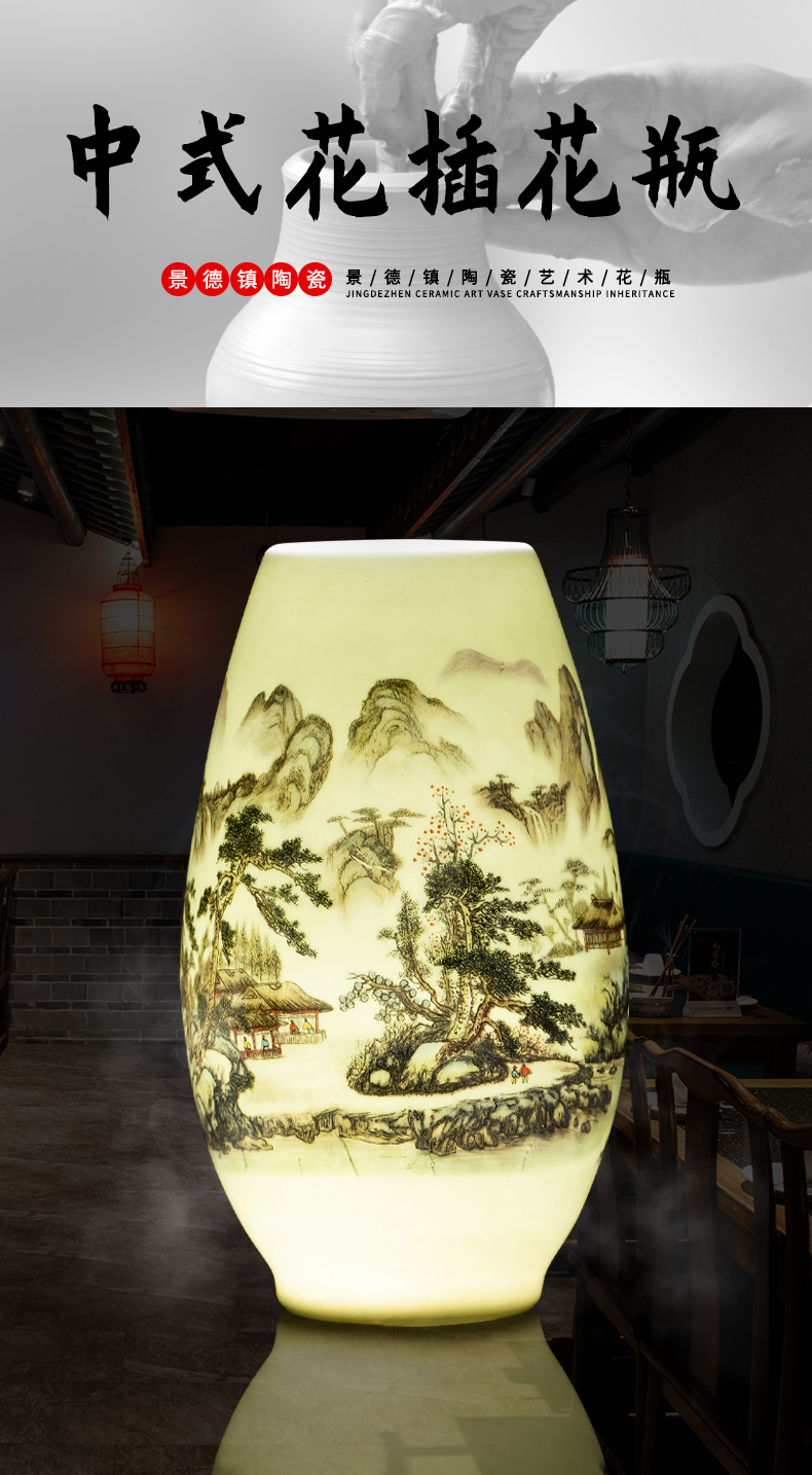 Jingdezhen ceramics small f cylinder vases, flower arranging furnishing articles rich ancient frame of Chinese style household, the sitting room porch decoration