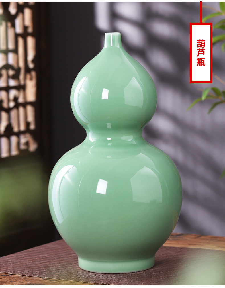 Jingdezhen porcelain ceramic green glaze vase flower arranging place of new Chinese style is contracted home sitting room TV ark, adornment