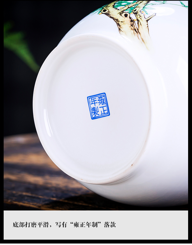 Jingdezhen ceramics powder enamel thin body new Chinese style household wealth vase furnishing articles flower arrangement sitting room adornment