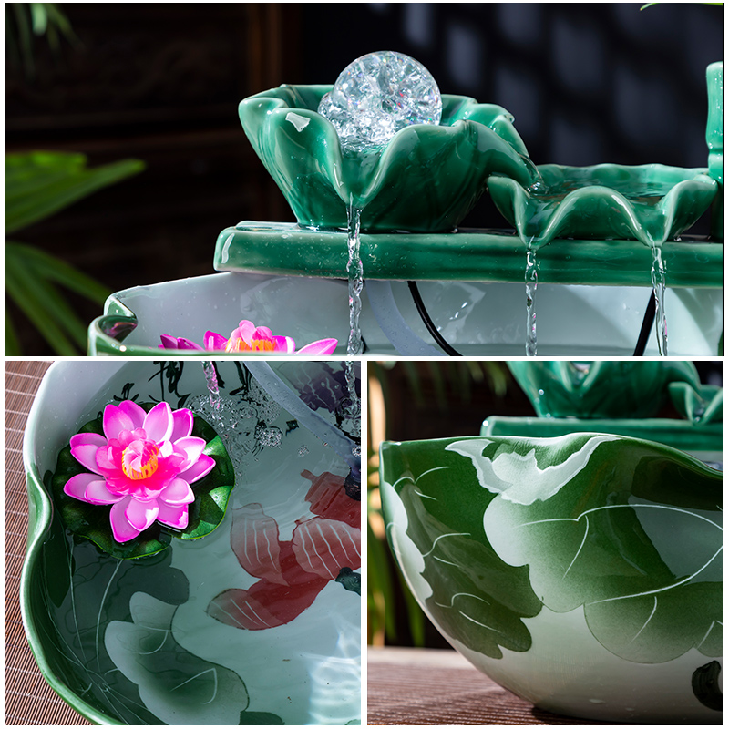 Jingdezhen ceramics furnishing articles air humidifying circulation water tank household adornment the pre - opening office