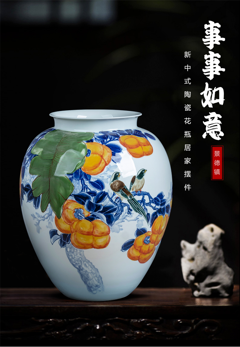 Jingdezhen ceramics hand - made gulp the best vase of new Chinese style home club sitting room adornment is placed