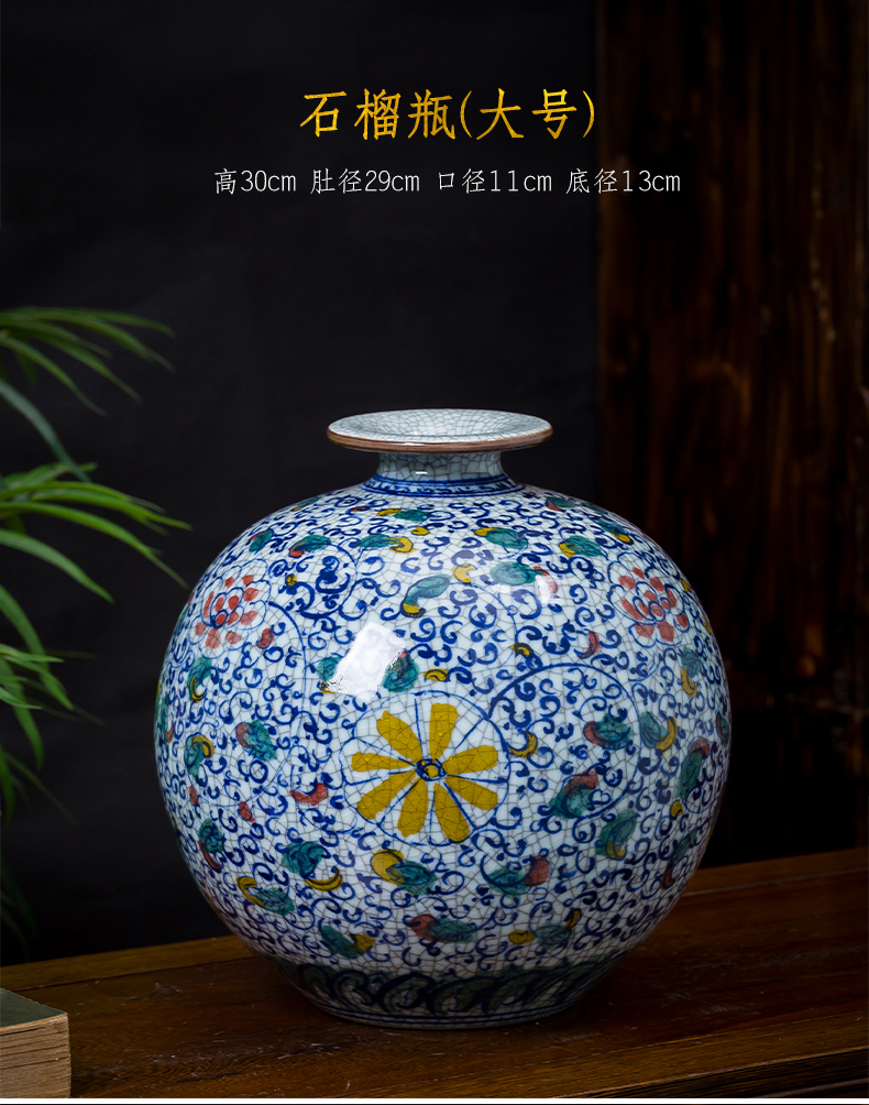 Jingdezhen porcelain hand archaize ceramic up vases, new Chinese style household living room TV ark adornment furnishing articles